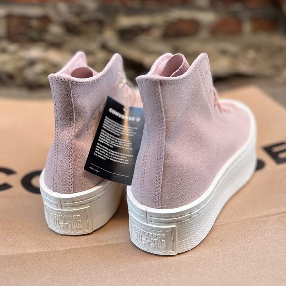 NEW Womens Size 8.5 Converse All Star Modern Lift Platform High Pink Sage Egret - Picture 4 of 10